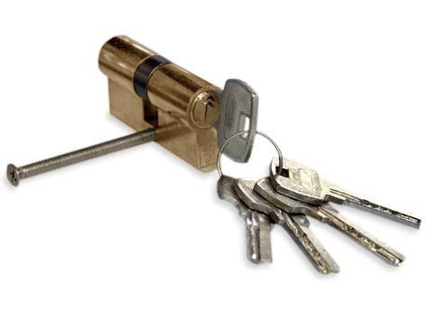 CYLINDER LOCK 65MM 30X35 BRASS 5 KEYS