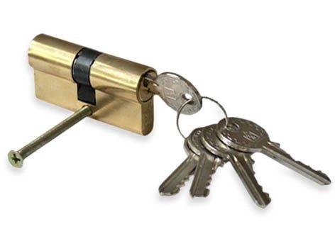 CYLINDER LOCK 70MM 35X35 BRASS 5 KEYS