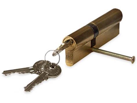 CYLINDER LOCK 80MM 35X45 BRASS 5 KEYS