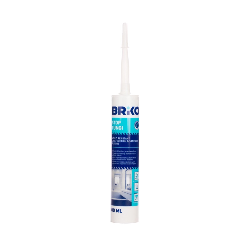 Hermetikas BRIKO STOP FUNGI. 300 ml. baltas