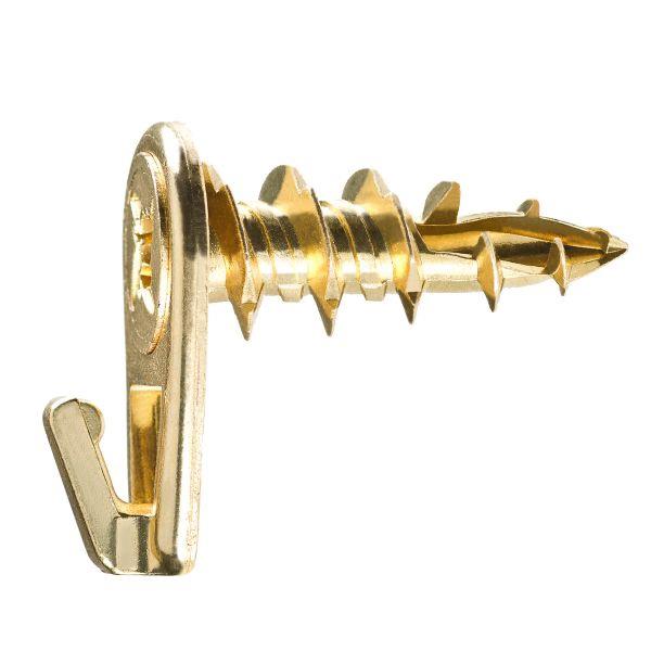 HOOK DRYWAL SCREW 10.5X27 BRASS 4 PCS