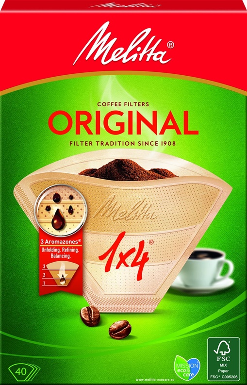 Kavos filtrai MELITTA 1×4. 40 vnt.