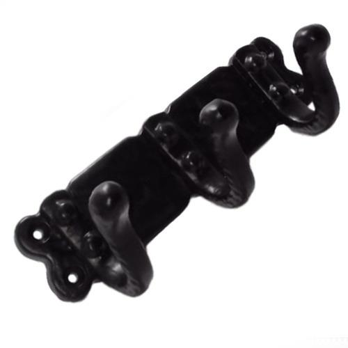 TRIPLE ROBE HOOK GB-2506 115X40MM BLACK