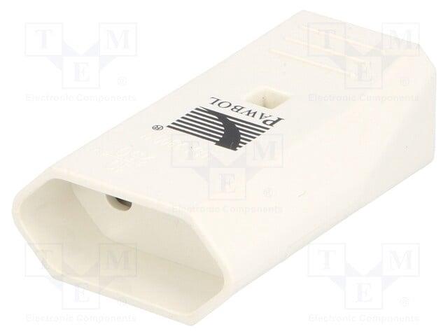 FLAT SOCKET 10A/250V. WHITE. D.3109