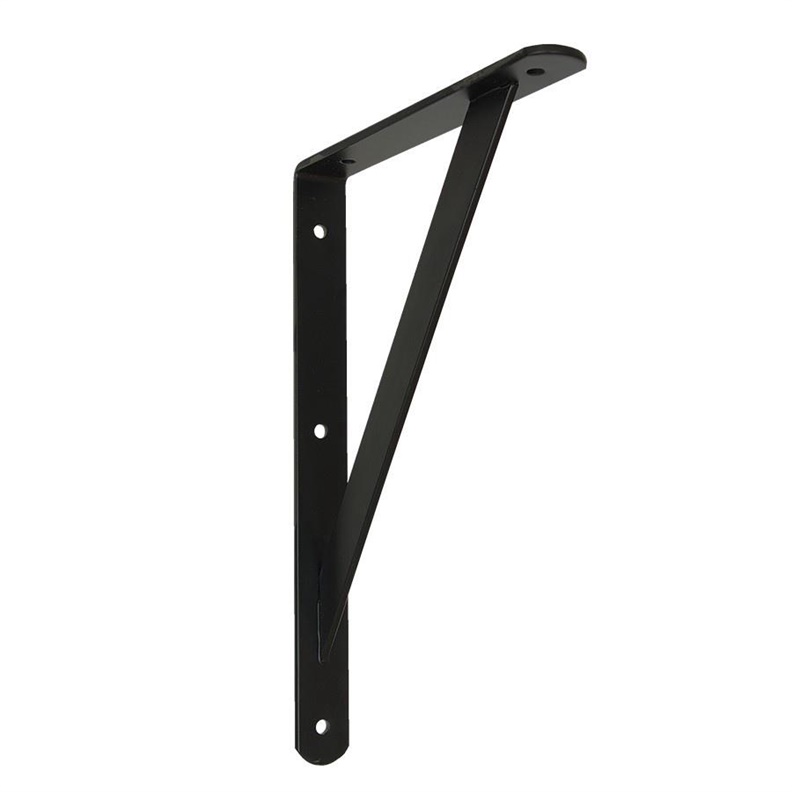 SHELF BRACKET WITH SUPPORT 300X200 BLACK