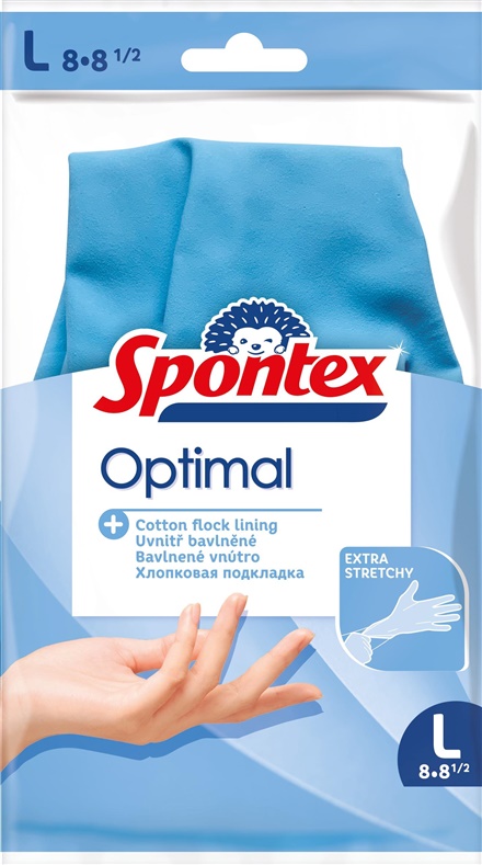 Natūralaus latekso pirštinės Spontex Optimal. L. 1 pora