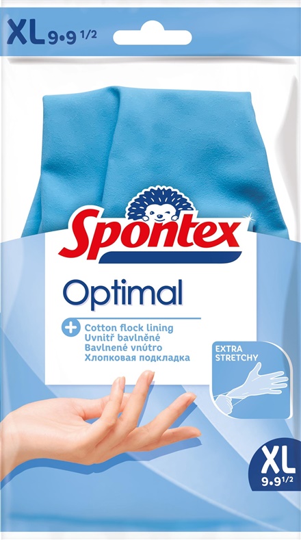 Latekso pirštinės Spontex Optimal. XL. mėlyna. 1 pora