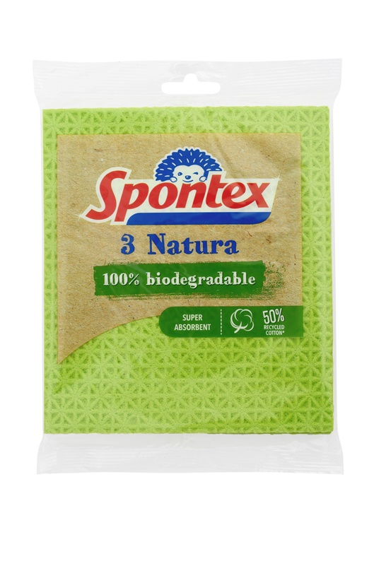 Audums Spontex Natura. zaļa. virtuvei. 3 gab.