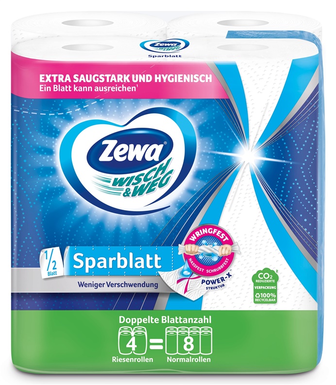 PAPER TOWEL ZEWA W/W SPARBLATT 2PLY 4PCS