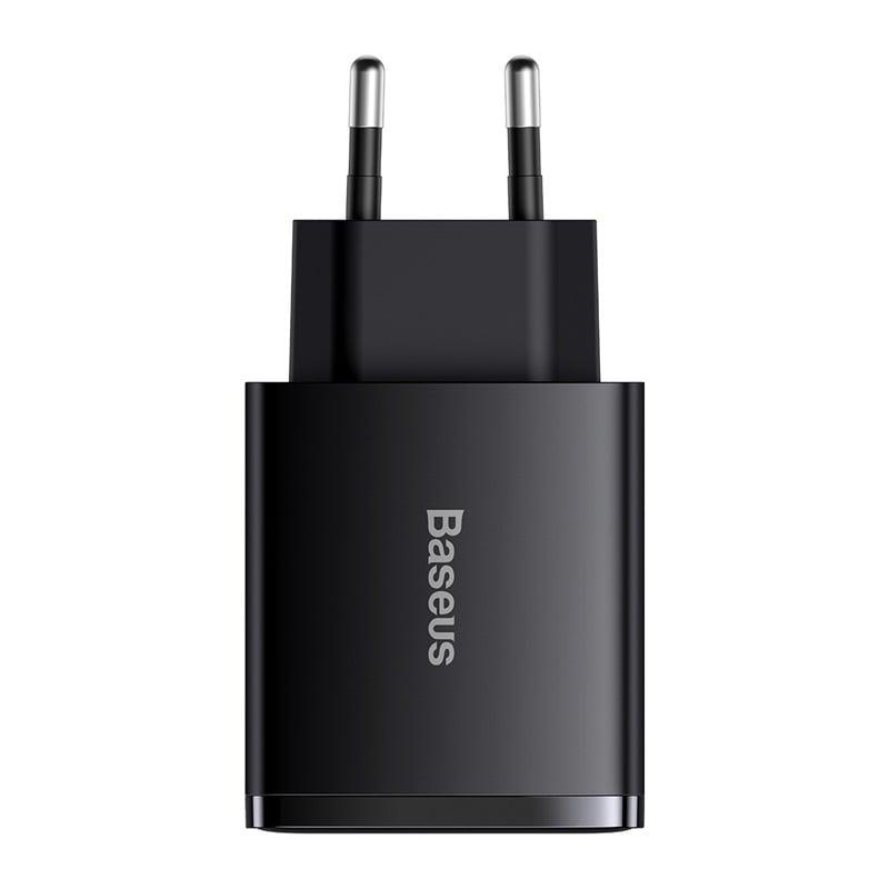 CHARGER BASEUS USB-C/USB-AX2 30W BLACK