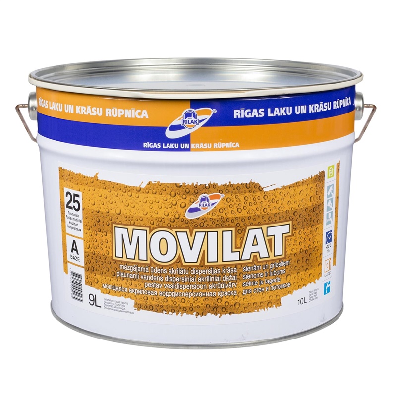 Dispersiniai dažai Rilak Movilat 25. balti. 9 l