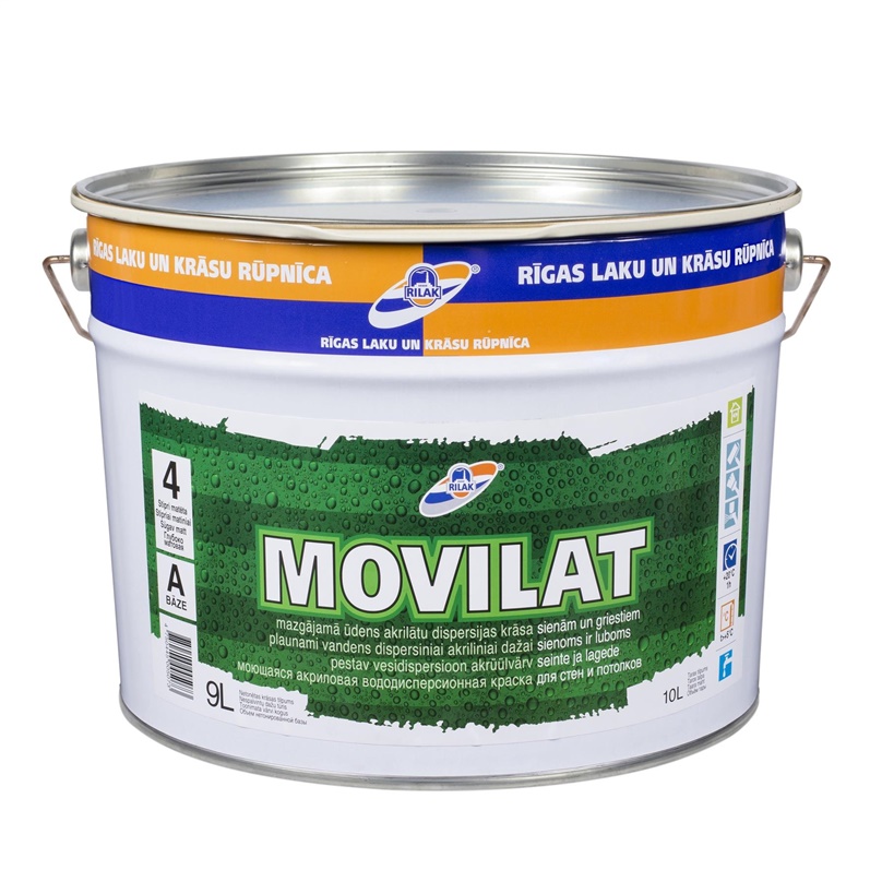 Dispersiniai dažai Rilak Movilat 4. balti. 9 l