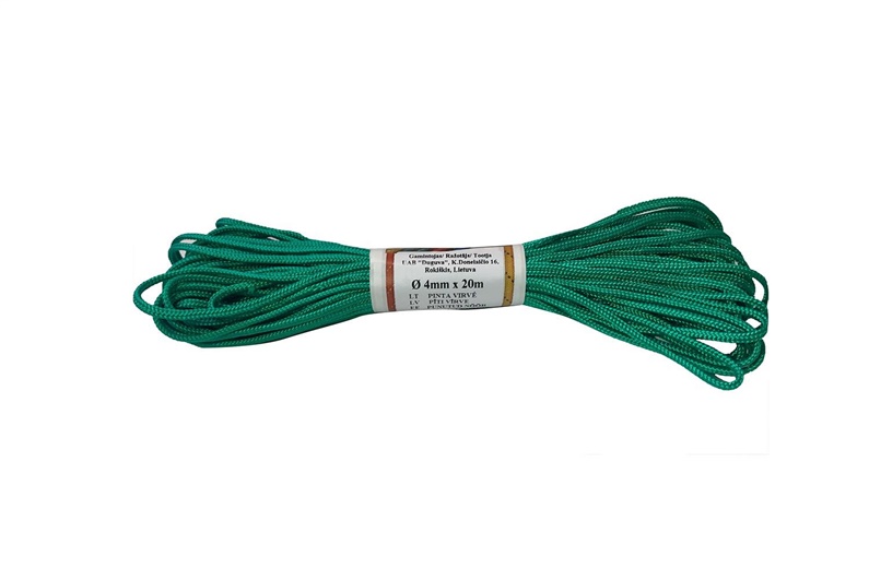 BRAIDED POLYAMIDE ROPE GREEN 4MM 20M