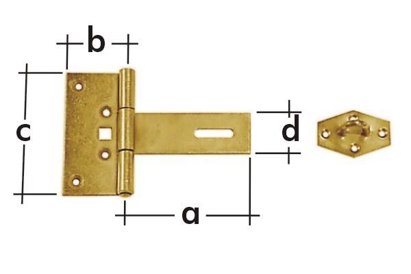 Durų skląstis Domax 613201/871101. geltona. 150 mm x 100 mm