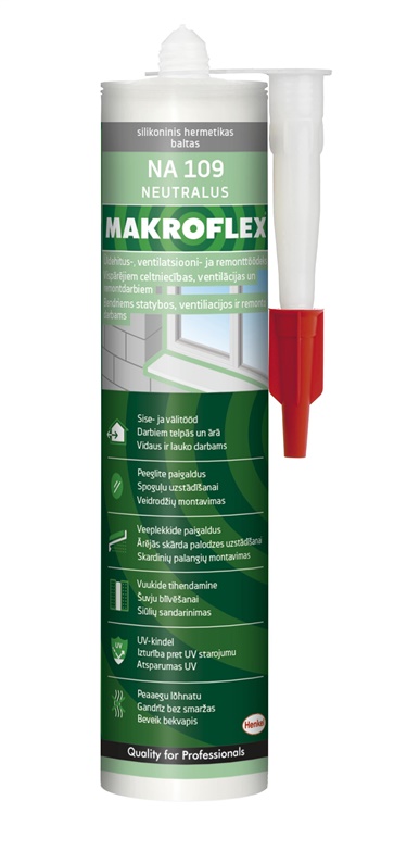 Neutralus profes. silikonas Makroflex NA109. 300ml. baltas