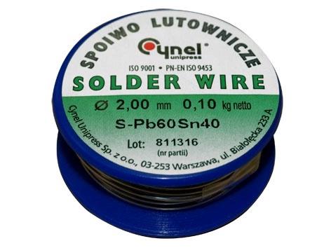 SOLDER SN40 2MM 100 G WITHOUT ROSIN