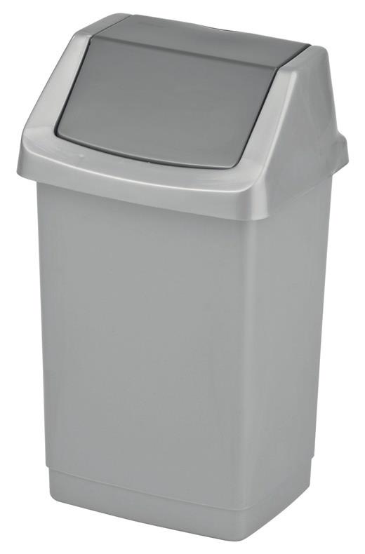 TRASH BIN CURVER CLICK-IT 9L SILVER