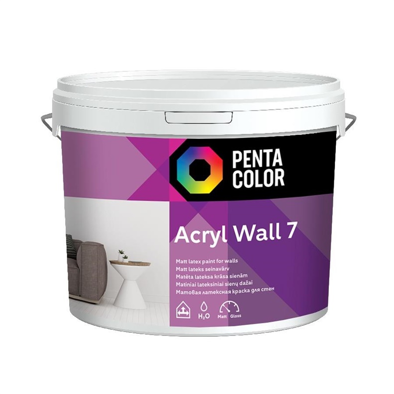 Dispersijas krāsa Pentacolor Acryl 7. balta. 3 l