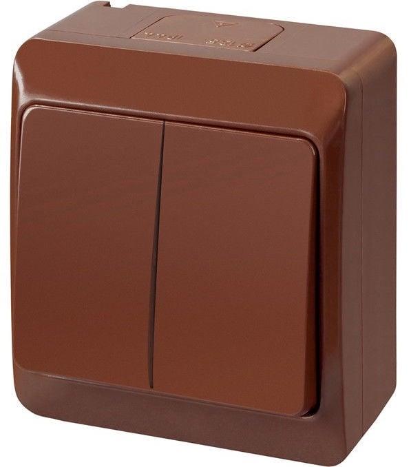 SWITCH HERMES 2G BROWN IP44 0332-06