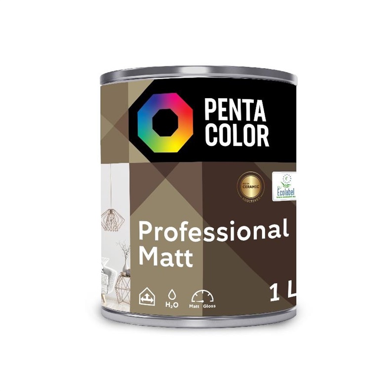 Dispersijas krāsa Pentacolor Professional Matt. balta. 1 l