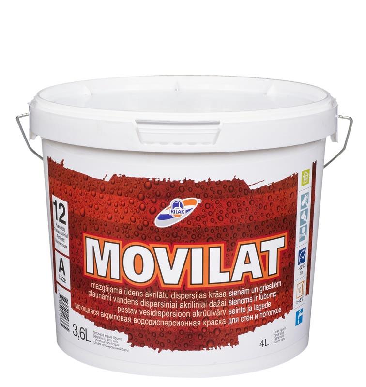 Dispersiniai dažai Rilak Movilat 12. balta. 3.6 l