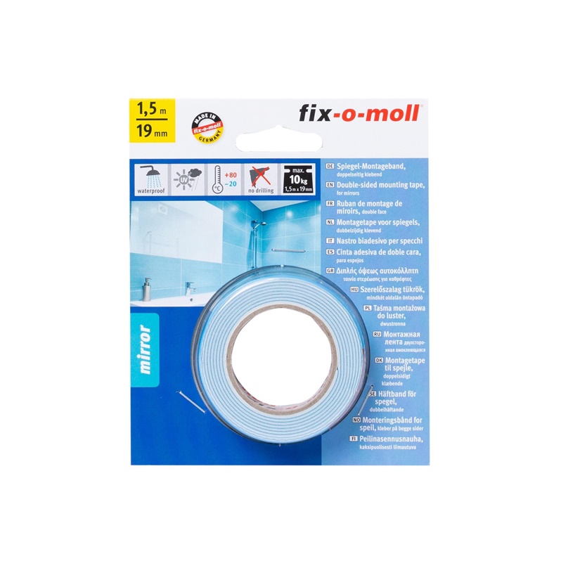 Divpusējā līmlente spogulim Fix-O-Moll. 1.5 m x 19 mm