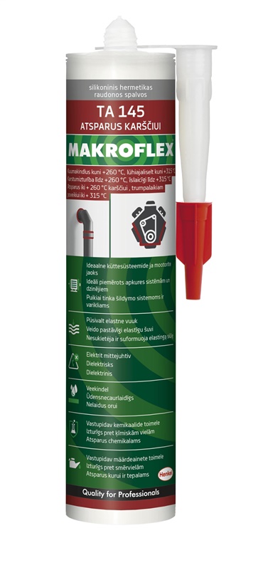 Hermētiķis Makroflex TA 145 Thermo resistant. 300 ml.sarkana