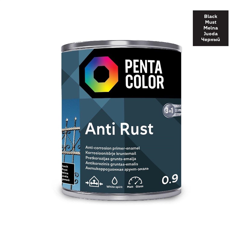 ANTICOR PAINT ANTI-RUST BLACK 0.9L