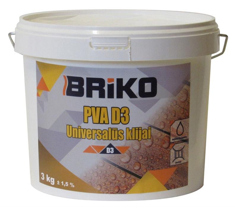 Universalūs PVA D3 klijai Briko. 3 kg