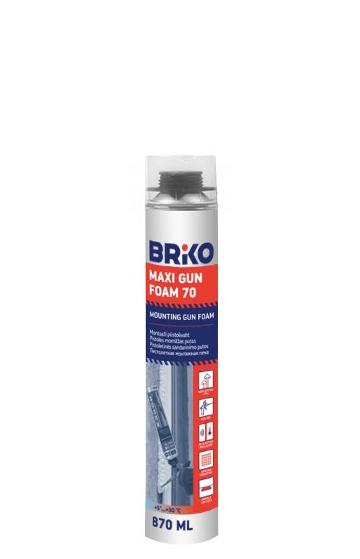 Vasaras blīvēšanas puta Briko Maxi Gun Foam. 870 ml