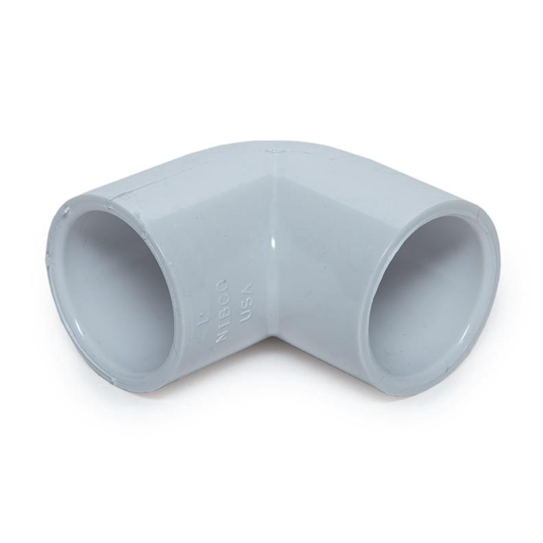 Alkūnė 406-010. PVC-U. 1x90°. klijuojamas vidus