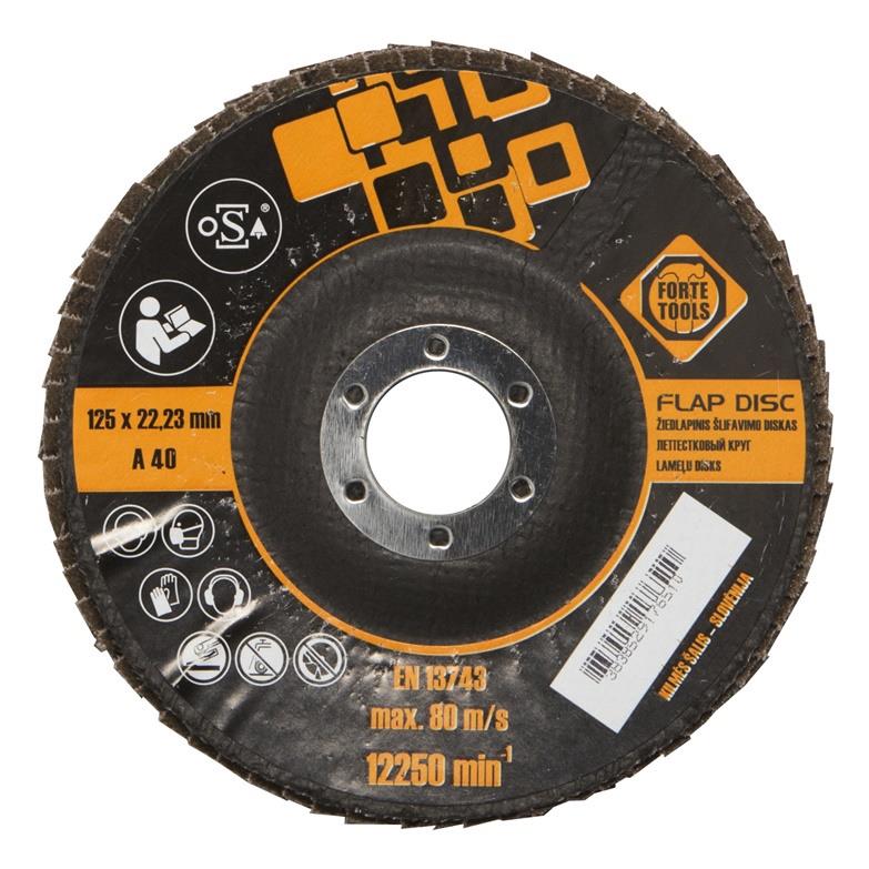 ABRASIVE FLAP DISC 125X22.23 MM FORTE T