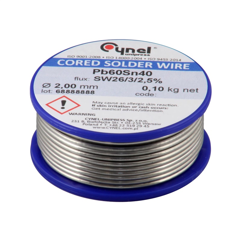 SOLDER SN40 2MM 100G NO COLOFONY