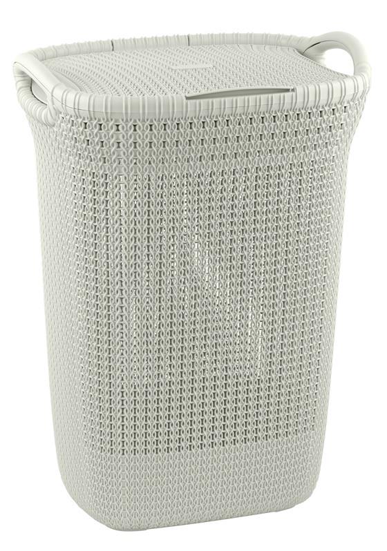 LAUNDRY HAMPER CURVER KNIT OASIS WHITE