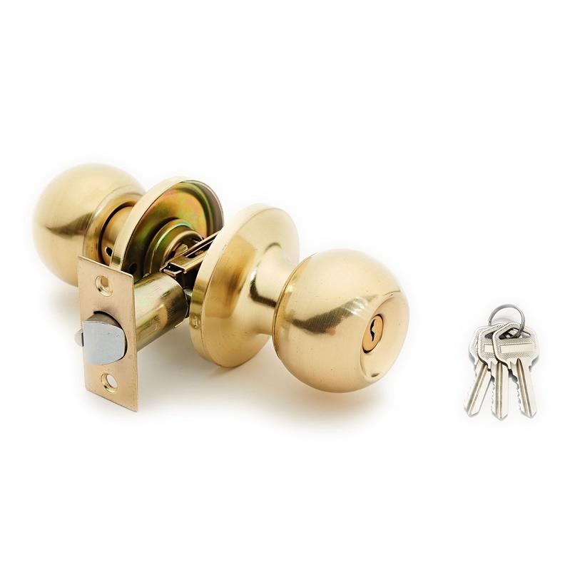 DOOR KNOB LOCK 607 SB 23 KEYS MAT BRASS