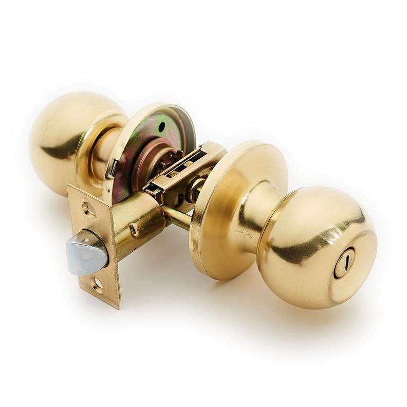 DOOR KNOB LOCK 607 SB WC MAT BRASS