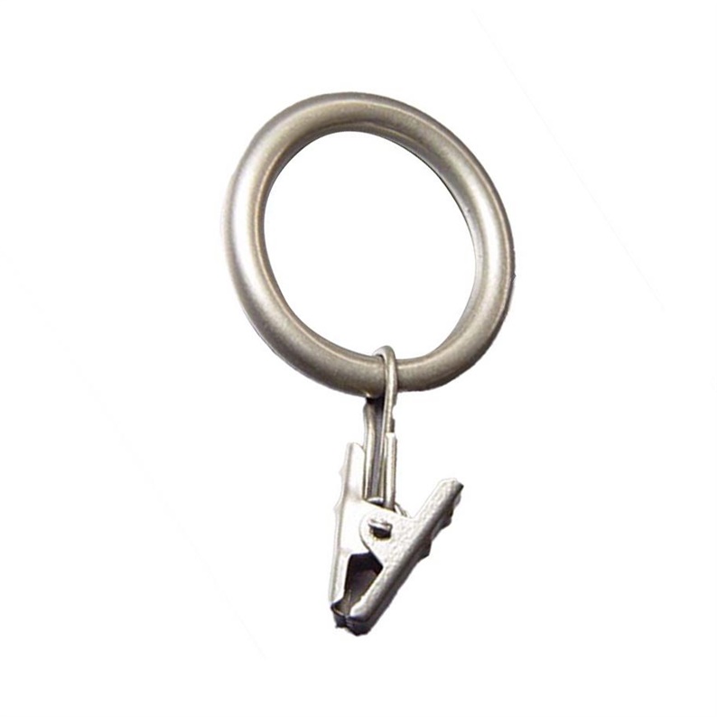 CURTAIN RINGS W CLIPS SILVER D16 10UNIT