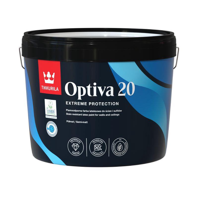 VANDENINIAI AKRILINIAI DAŽAI „OPTIVA SEMI MAT 20 BA“; 2.7 l