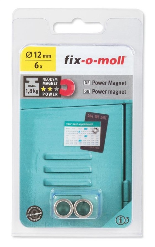 Magnetai Fix-O-Moll 3562809. 12 mm. 6 vnt.