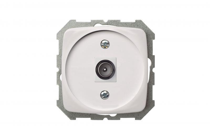 TV SOCKET F TYPE ITVL-1-01 A/B WHITE