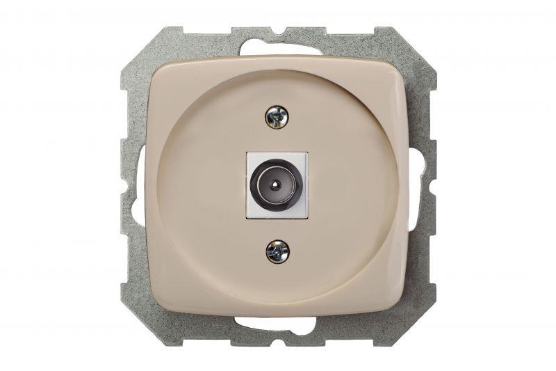 TV SOCKET F TYPE ITVL-1-01 A/B CREAM