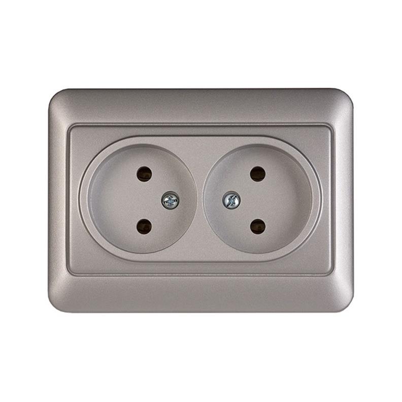 DOUBLE SOCKET OUTLET MET. RP16-020 SL