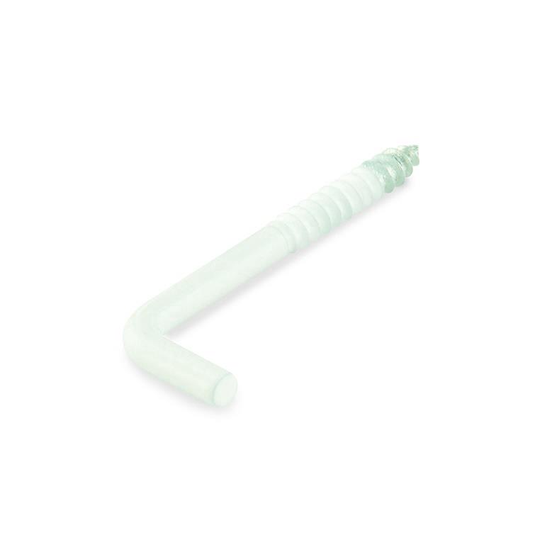 SCREW HOOK 40X3.0X15X14 WHITE/ 4PCS