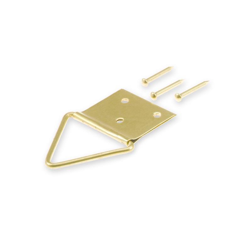 PICTURE HANGER BRASS PLAT 5/3 HOLES/6PCS