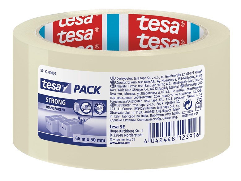 Tesa Strong Packaging Tape 66m Transparent