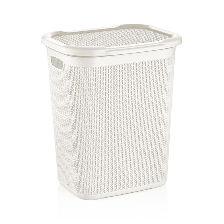 LAUNDRY BASKET 50L KNIT M-079 WHITE