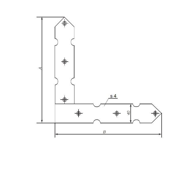 DOOR ANGLE 9521-250-250/22