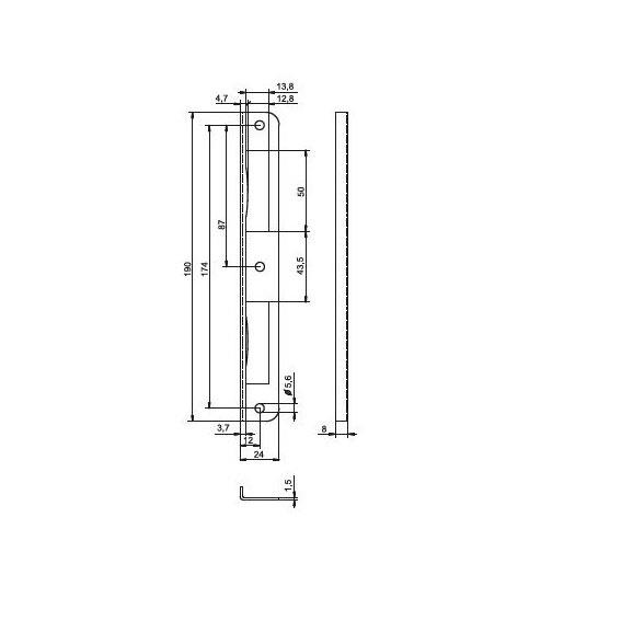 STRIKE PLATE RK93 WHITE ZINC