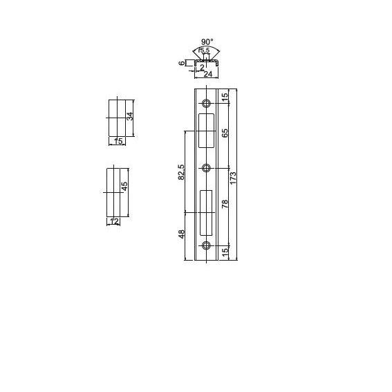 STRIKE PLATE RU90 FRONT PLATE U-SHAPED