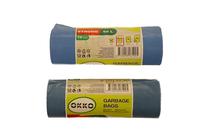 TRASH BAG OKKO STRONG BLUE 60L 10PCS